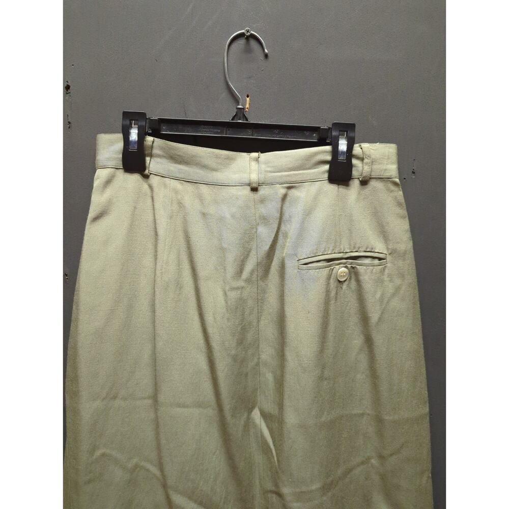 Talbots Vintage Silk Blend Sage Green Pleated Maxi Skirt Size 8 Minimalist Glam - Picture 5 of 10